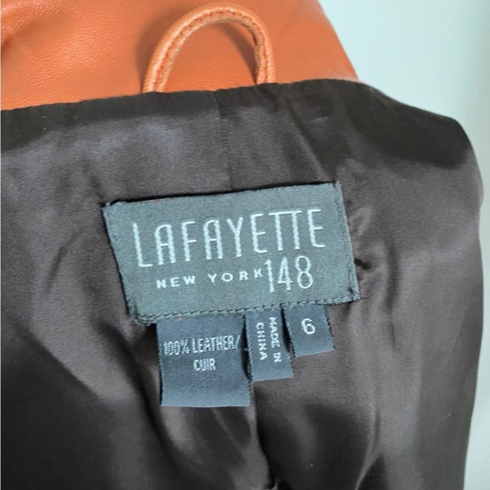 Lafayette 148 Brown Genuine Leather Jacket - Picture 7 of 7